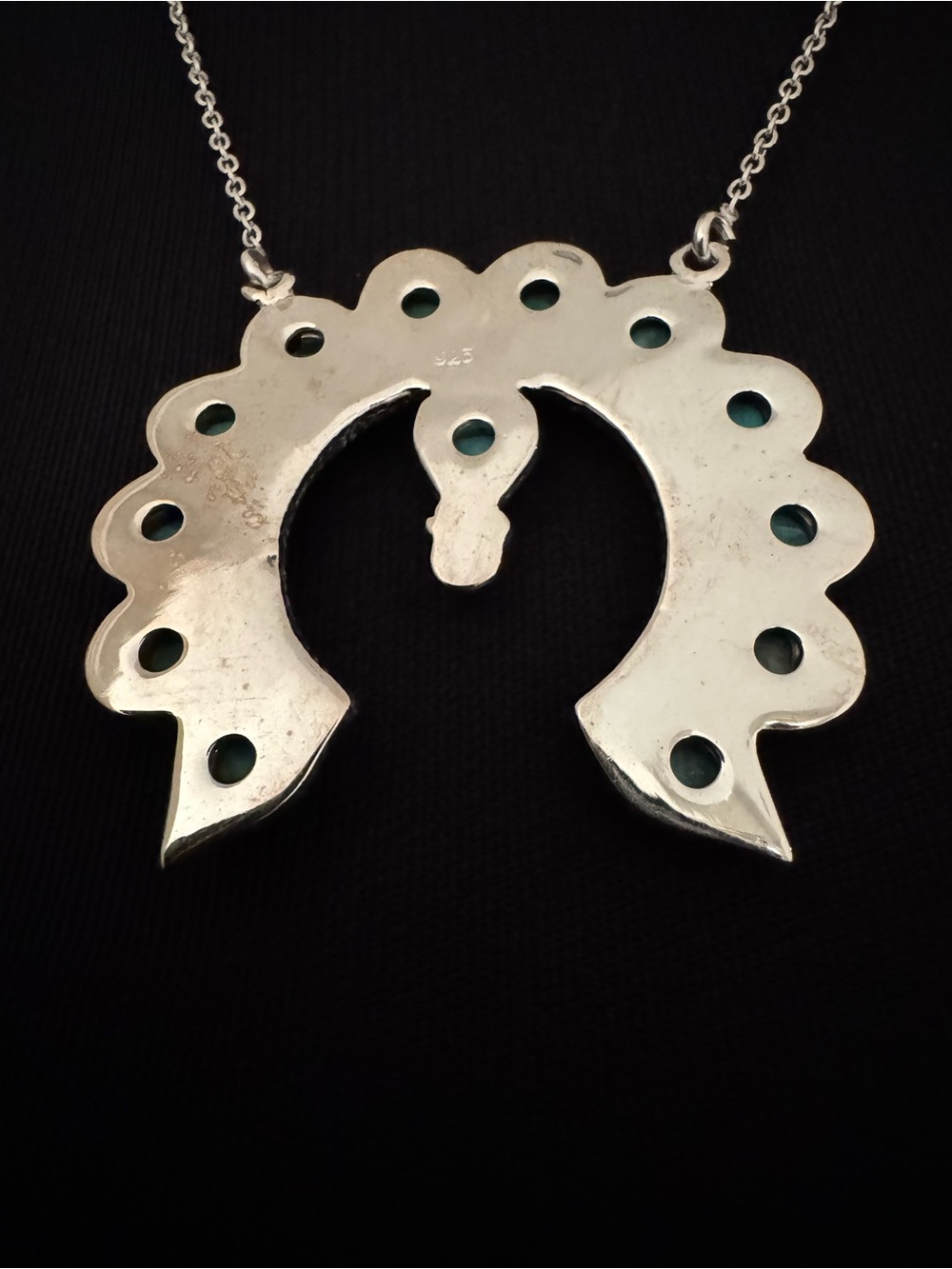 Kingman
Turquoise 925 squash, blossom inspired Necklace - Picture 4 of 6